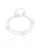 Pulseira Grumet com Folhas Ródio Branco