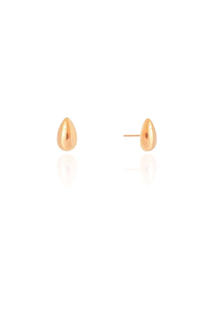 Brinco Gota Lisa 1.0 cm Banhado a Ouro 18K