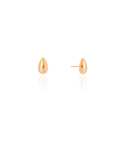 Brinco Gota Lisa 1 cm Banhado a Ouro 18K
