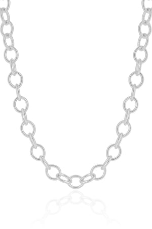 Choker Elos Ovais 6 mm Ródio Branco