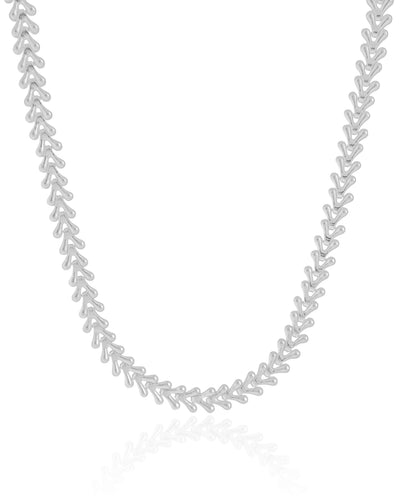 Choker Escamas 6 mm Ródio Branco - 35 cm