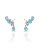 Ear Cuff Azul Sky Cravejado Cristal com Gota Pendente