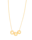 Gargantilha Veneziana Filhos Duas Filhas Meninas e Filho Menino Detalhe Ponto de Luz Cristal Banhado a Ouro 18K - 45 cm