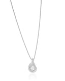 Gargantilha Veneziana Orgânico Liso Gota Cristal Ródio Branco - 45 cm