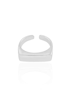 Anel Ajustável de Dedinho Reto Liso Tamanho P Ródio Branco