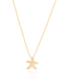 Gargantilha Elos Estrela do Mar Cravejada Cristal 1.3 cm Banhado a Ouro 18K - 45 cm