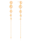 Brinco Pêndulo Bolas Lisas 11.8 cm Banhado a Ouro 18K