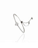 Pulseira Tennis Riviera Ajustável com Pingente Gota Cravejada Cristal