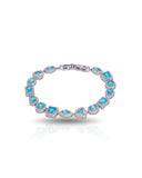 Pulseira Riviera Mix Azul Sky Cravejada Cristal com Fecho Italiano
