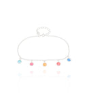 Tornozeleira Elos Pontos de Luz Coloridos 6 mm Ródio Branco