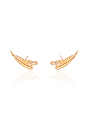 Ear Cuff Gotas Cravejado Cristal 2.3 cm Banhado a Ouro 18K
