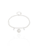 Tornozeleira Dupla Elos Concha e Pérolas Ródio Branco