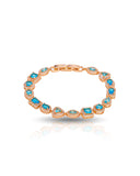 Pulseira Riviera Mix Azul Sky Cravejada Cristal com Fecho Italiano