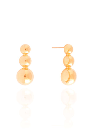 Brinco Bolas Lisas 3.0 cm Banhado a Ouro 18K