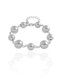 Pulseira Bolas Lisas Ródio Branco