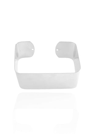 Bracelete Quadrado Liso 2.3 cm Ródio Branco