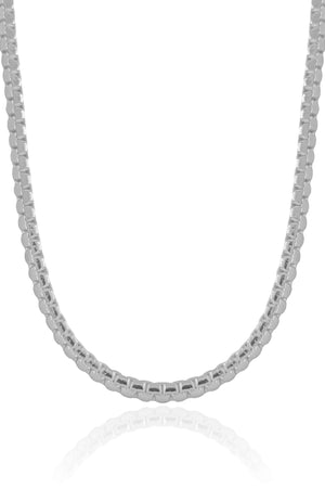 Choker Malha Egípcia 4 mm Ródio Branco