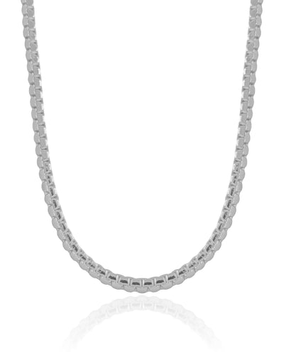 Choker Malha Egípcia 4 mm Ródio Branco