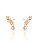 Ear Cuff Cristal Cravejado com Gota Pendente