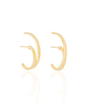 Ear Hook Dois Filetes Liso Banhado a Ouro 18K