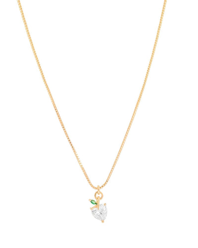 Choker Veneziana com Pingente Maçã Coração Cristal - 33 cm