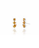 Brinco Ear Cuff Trio Pontos de Luz Citrino Nude