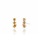 Brinco Ear Cuff Trio Pontos de Luz Citrino Nude