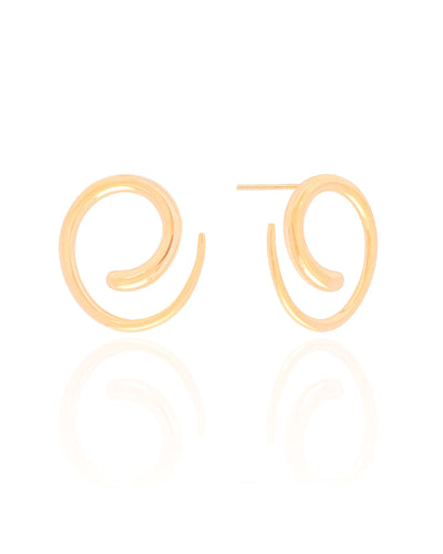 Brinco Caracol Liso Banhado a Ouro 18K