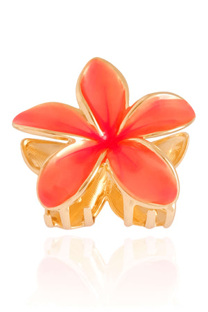 Presilha Flor Rosa Banho Dourado