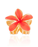 Presilha Flor Rosa Banho Dourado