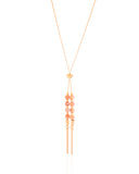 Gargantilha Gravata Cristais Coloridos Palitos Banhado a Ouro 18K