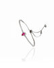 Pulseira Tennis Riviera Cristal Ajustável com Pingente Gota Rosa Cravejada Cristal