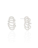 Brinco Entrelaçados Liso 2.6 cm Ródio Branco