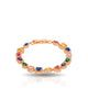 Pulseira Riviera Mix Pedras Coloridas Cravejada Cristal com Fecho Italiano