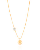 Choker Veneziana Bola Lisa e Ponto de Luz Cristal Banhado a Ouro 18K