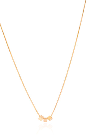 Gargantilha Veneziana Quadrados Lisos 2 mm Banhado a Ouro 18K - 45 cm