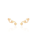 Ear Cuff Corações Liso Banhado a Ouro 18K