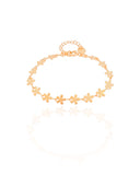 Pulseira Infantil Flores Banhado a Ouro 18K