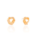 Brinco Entrelaçado Vazado Liso 1.5 cm Banhado a Ouro 18K