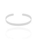 Bracelete Texturizado 5 mm Ródio Branco