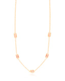 Gargantilha Baguetes Citrino Banhado a Ouro 18K - 40 cm