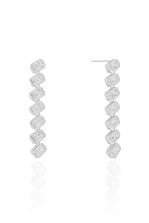 Brinco Balanço Zircônias Ródio Branco