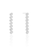 Brinco Balanço Zircônias Ródio Branco
