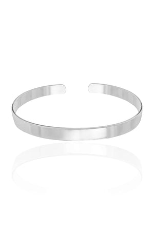 Bracelete Liso 5 mm Ródio Branco