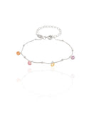 Pulseira Infantil Pontos de Luz Coloridos Ródio Branco