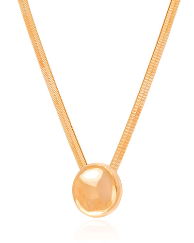 Colar Malha Fita Orgânico Liso Banhado a Ouro 18K - 40 cm
