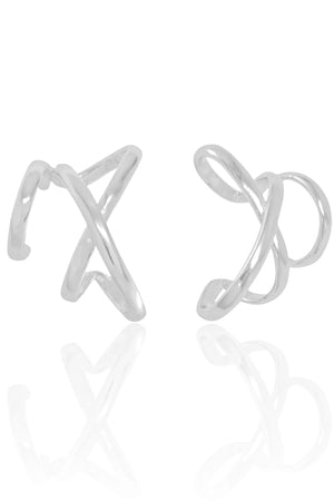 Piercing em X Liso Ródio Branco