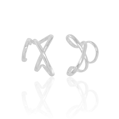 Piercing em X Liso Ródio Branco