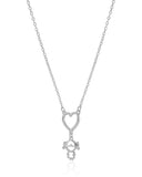 Gargantilha Filho Menina Coração Liso Ródio Branco - 45 cm