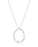 Gargantilha Veneziana Oval Ondas Ródio Branco